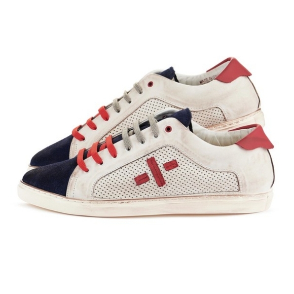 NWOT Men's Wally Walker Leather Canvas Sneakers - Picture 6 of 9